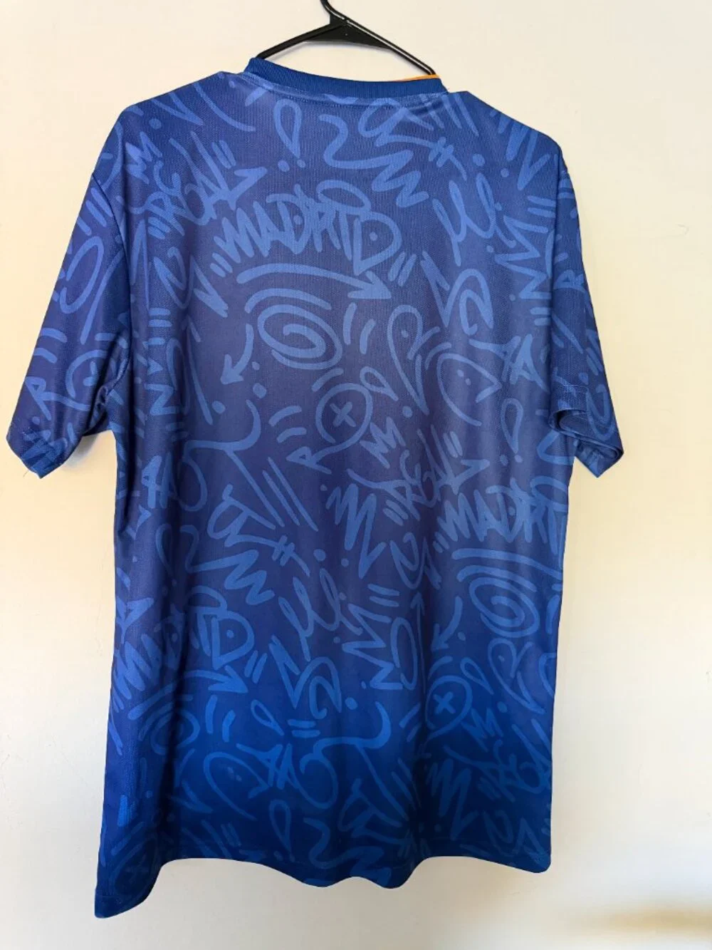 Adidas Real Madrid 2XL Blue Graffiti Pre Match Soccer Jersey